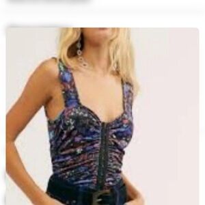Rare free people bustier velvet top